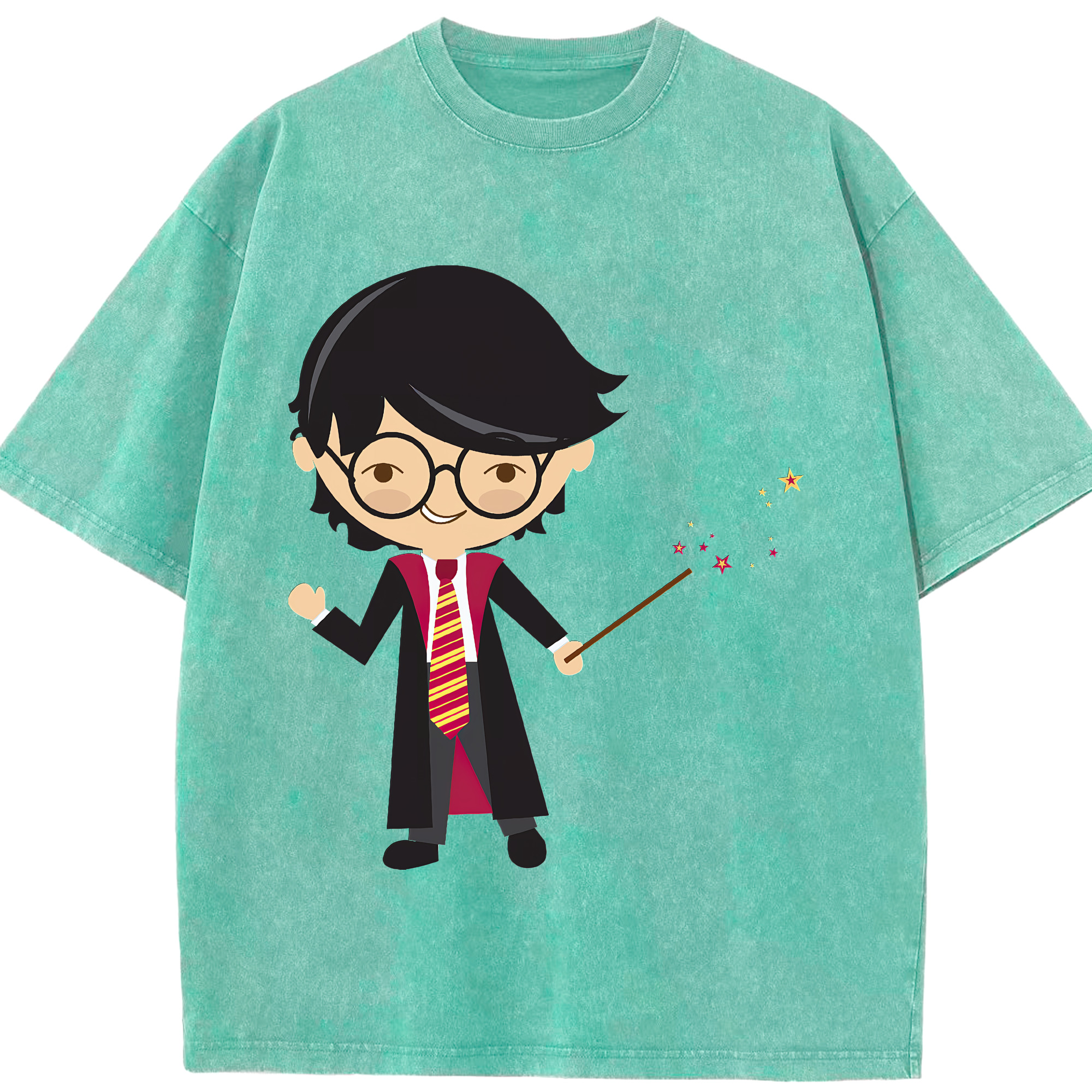 （画像用） Harry Potter ハリー・ポッターシリーズ 綿100% ヴィンテージ風 半袖Tシャツ（フロントプリント）